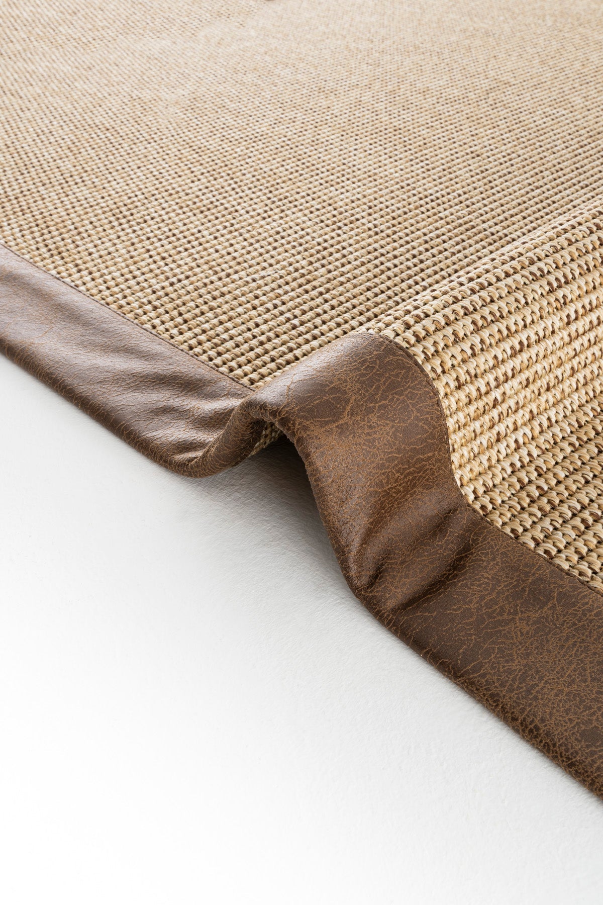 Sisalart Toronto Deri Medusa Bordür Sisal Halı - Sisal Halı