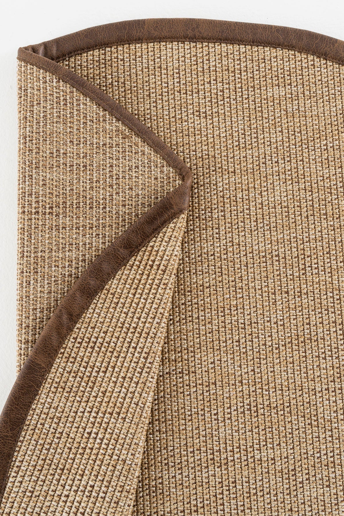 Sisalart Toronto Deri Medusa Bordür Yuvarlak Sisal Halı - Sisal Halı