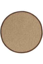 Sisalart Toronto Deri Medusa Bordür Yuvarlak Sisal Halı - Sisal Halı