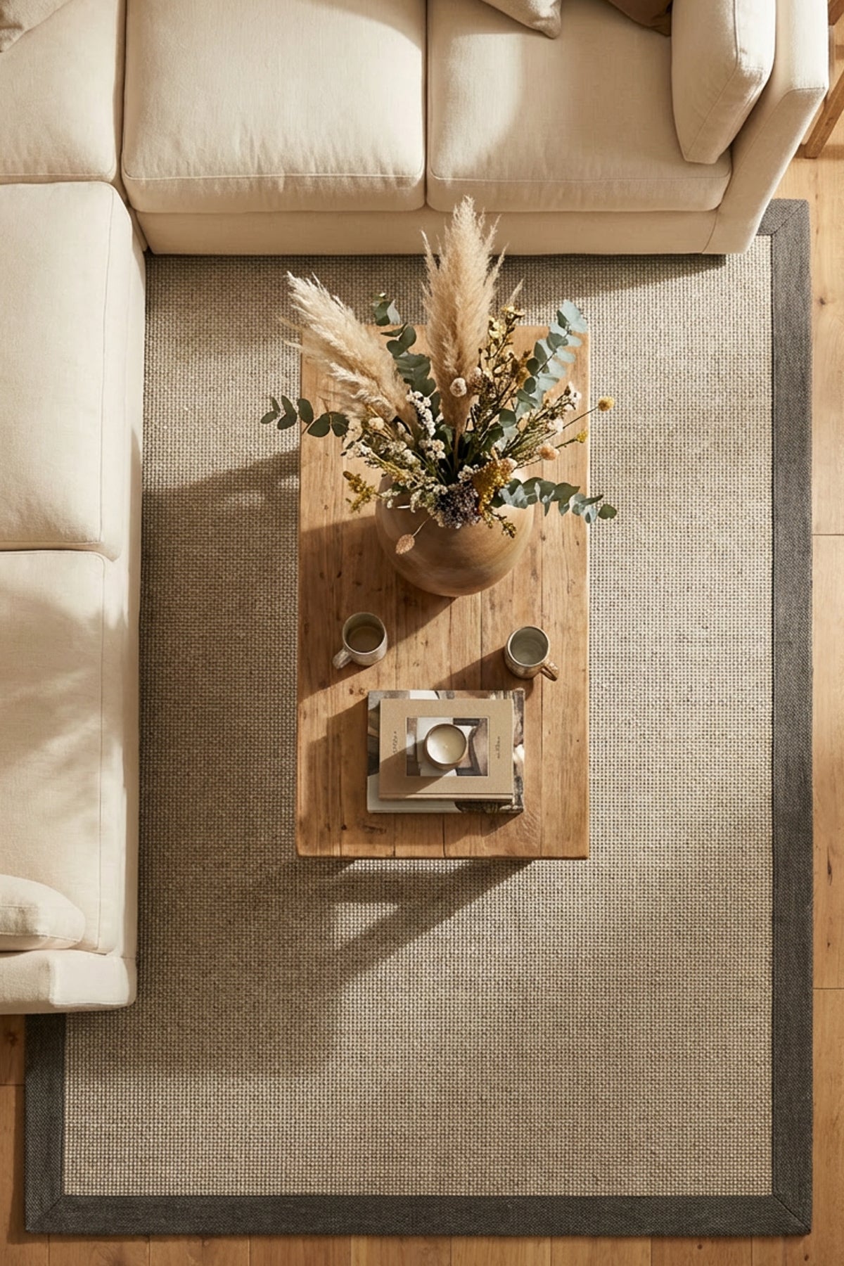Sisalart Toronto Keten Monterey Bordür Sisal Halı - Sisal Halı