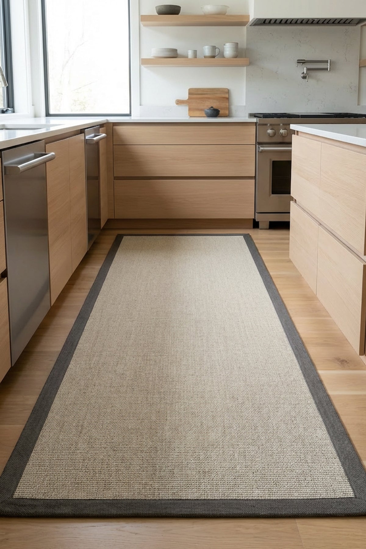 Sisalart Toronto Keten Monterey Bordür Sisal Halı - Sisal Halı