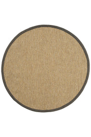 Sisalart Toronto Keten Monterey Bordür Yuvarlak Sisal Halı - Sisal Halı