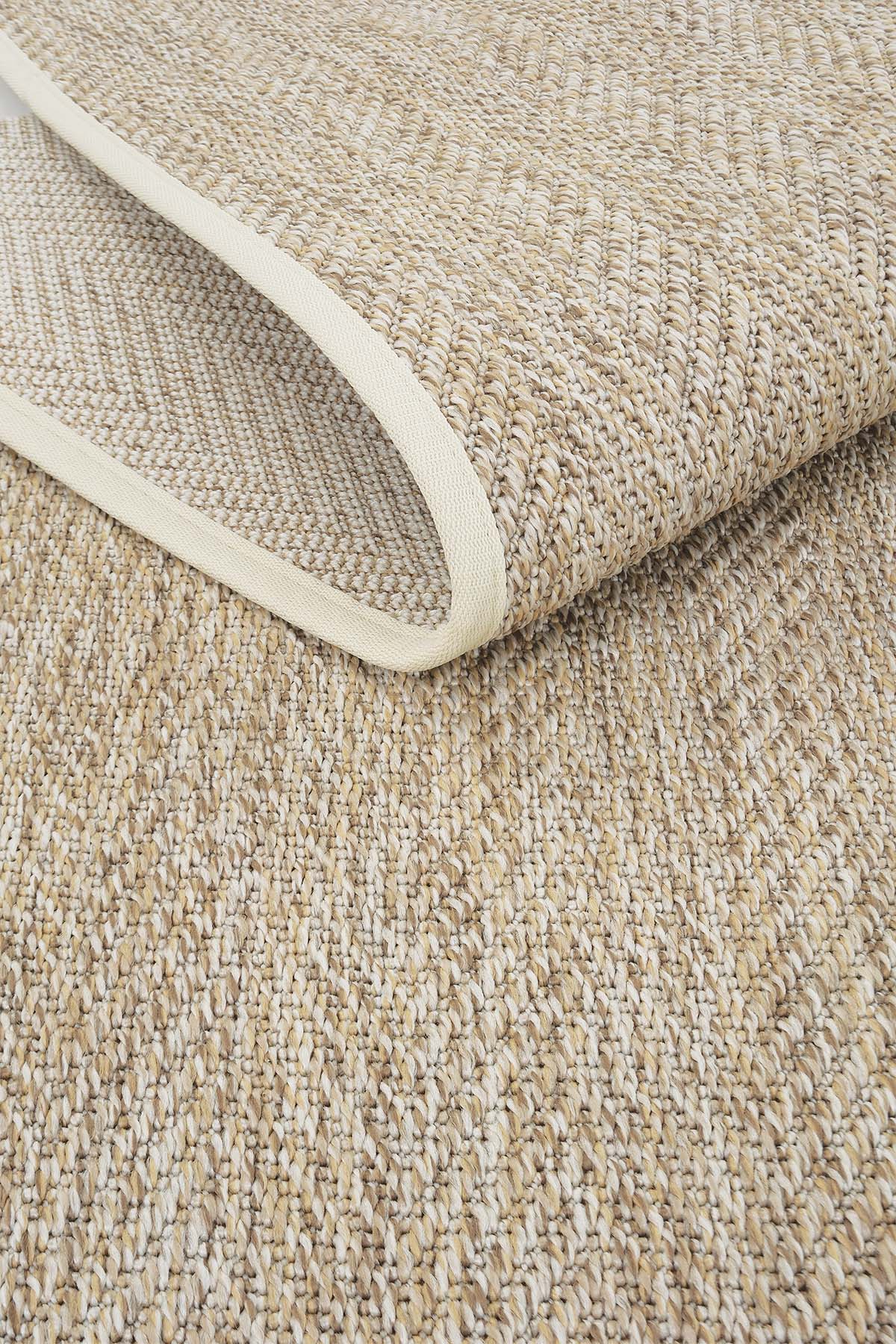 Sydney Krem Biye Bordürlü Sisal Halı | Sisalart - Sisal Halı